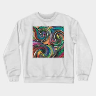 Wild Fuzzy Rainbow Swirls Crewneck Sweatshirt